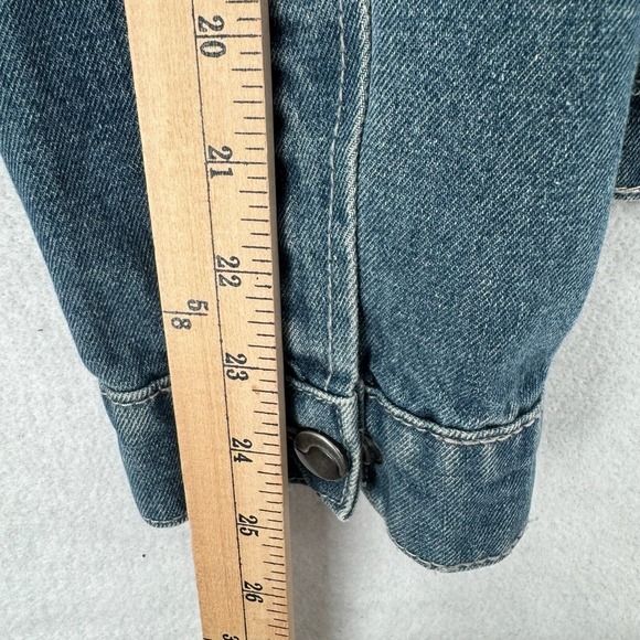 Joe's Jeans Denim Jacket Boys XL 18-20 Denim Blue Brown Collared Distressed Work - Picture 5 of 9